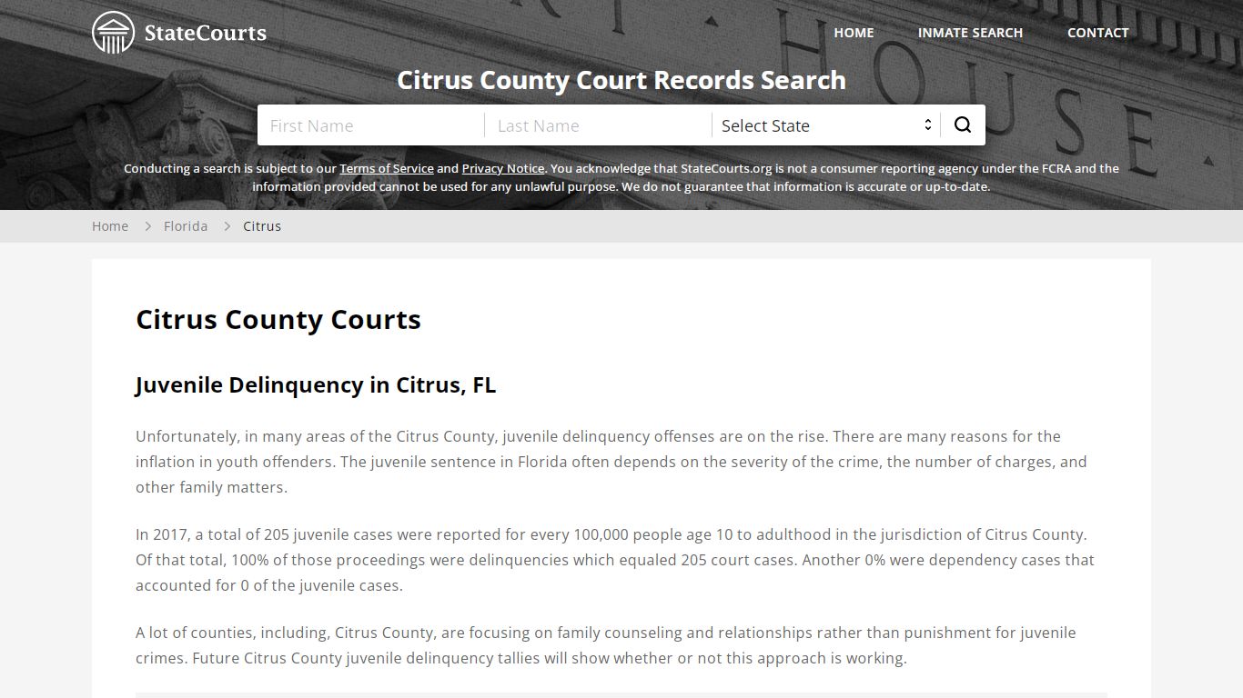 Citrus County, FL Courts - Records & Cases - StateCourts